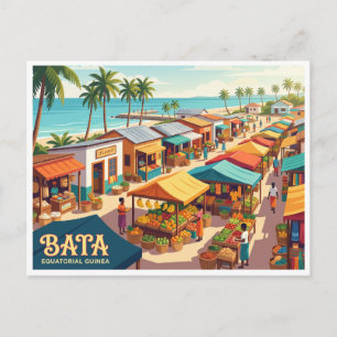 Cartão Postal Mercado à Beira-Mar de Bata Guiné Equatorial