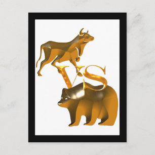 Cartão Postal Mercado Bull Vs Bear