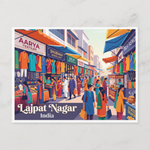 Cartão Postal Mercado Central Lajpat Nagar Delhi Índia