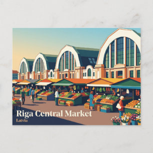 Cartão Postal Mercado Central Letônia