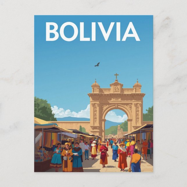 Cartão Postal Mercado da Bolívia Arcada Retro (Frente)