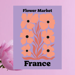 Cartão Postal Mercado de Flores da França Florais de Flor de Pês