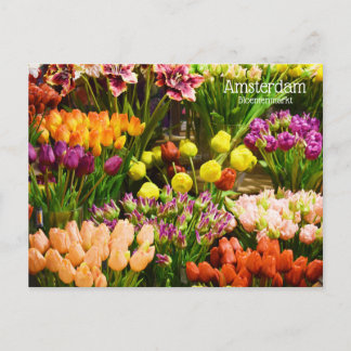 Cartão Postal Mercado de Flores de Amsterdã