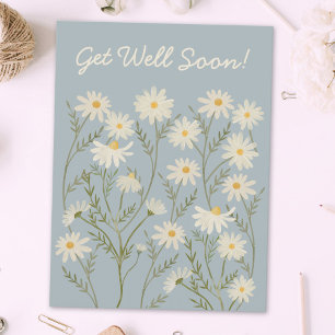 Cartão Postal Mercado de Flores de Margarida Branca Floral