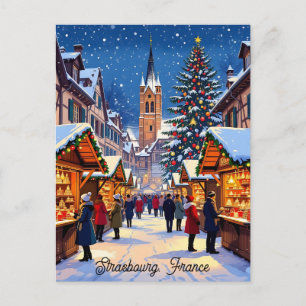 Cartão Postal Mercado de Natal de Estrasburgo, França Feriado