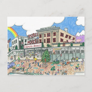 Cartão Postal Mercado de Pike, Seattle, Washington