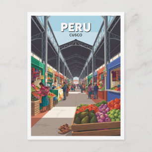 Cartão Postal Mercado de San Pedro, Peru Cusco Lembrança