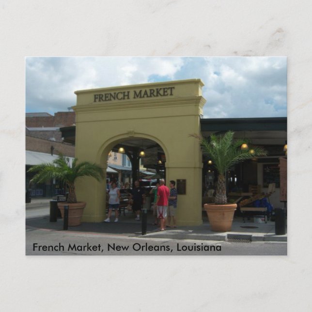 Cartão Postal Mercado francês Nova Orleães (Frente)