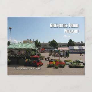 Cartão Postal Mercado público em Hamina, Finlândia