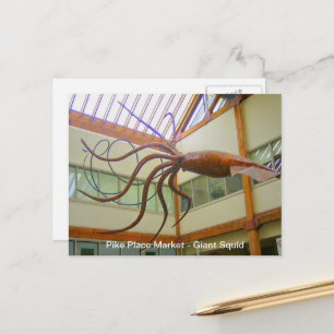 Cartão Postal Mercado Público Pike Place Lula Gigante Seattle, W