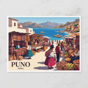 Cartão Postal Mercado Tradicional de Puno Peru