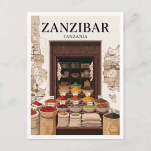 Cartão Postal Mercados de Especiarias da Cidade de Pedra Zanziba