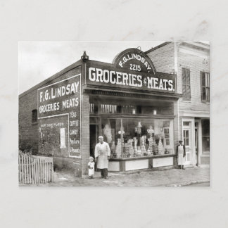 Cartão Postal Mercearia e Mercado de Carne, 1916