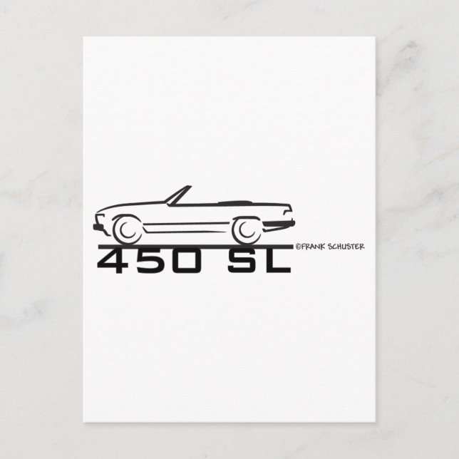 Cartão Postal Mercedes 450SL (Frente)
