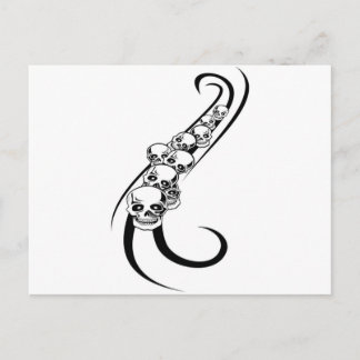 Cartão Postal Merchandise Design de crânio