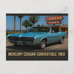 Cartão Postal Mercury Cougar Conversível 1969