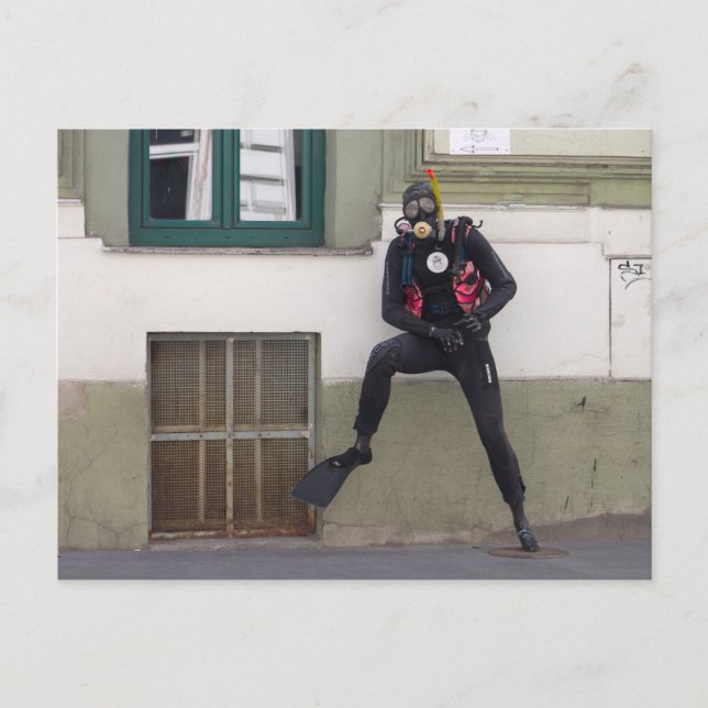 Cartão Postal Mergulhador Seco Scuba (Frente)