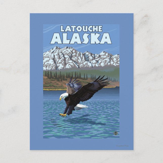 Cartão Postal Mergulho Bald Eagle - Latouche, Alasca (Frente)