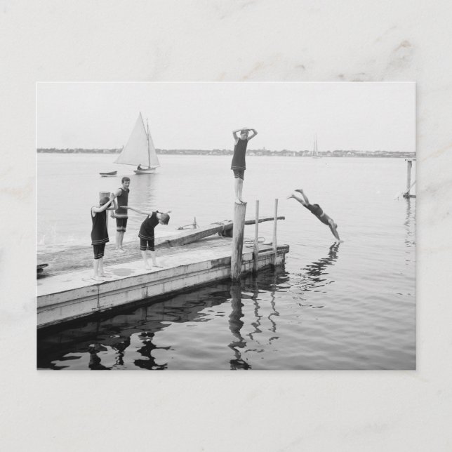 Cartão Postal Mergulho Do Cais, 1904 (Frente)