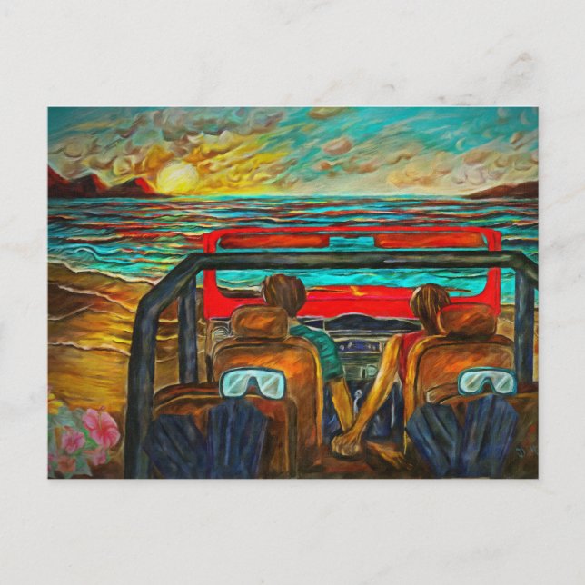 Cartão Postal Mergulho em Maui no Marco do Quilômetro 14 (Frente)