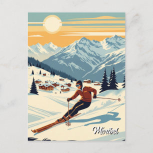Cartão Postal Méribel France Skier Skiing