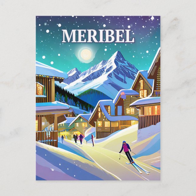 Cartão Postal Meribel : Harmonie Alpestre sous l'Éclat Hivernal (Frente)