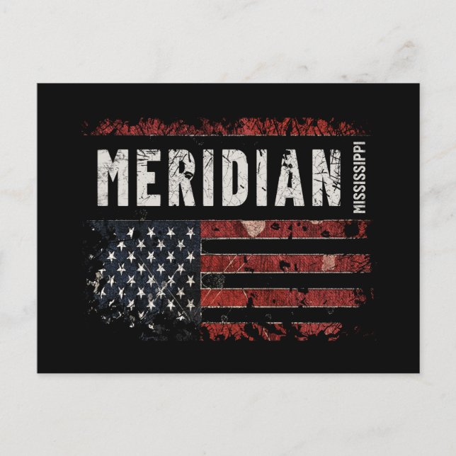 Cartão Postal Meridian Mississippi (Frente)