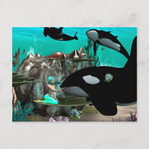 Cartão Postal Mermaid bonita