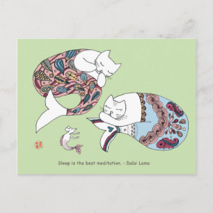 Cartão Postal Mermaid cat