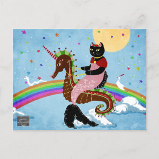 Cartão Postal Mermaid Cat no cartão-postal do Rainbow