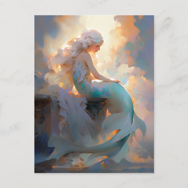 Cartão Postal Mermaid Fantasy Art (Frente)