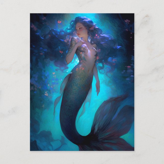 Cartão Postal Mermaid Fantasy Art (Frente)