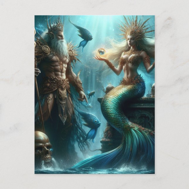 Cartão Postal Mermaid Poseidon (Frente)