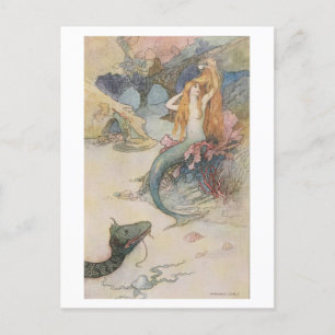 Cartão Postal Mermaid Warwick Goble