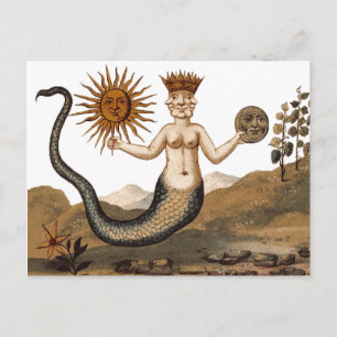 Cartão Postal Merman Com Três Rostos - Clavis Artis