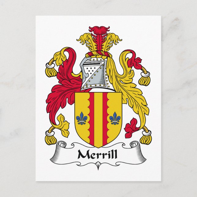 Cartão Postal Merrill Family Crest (Frente)