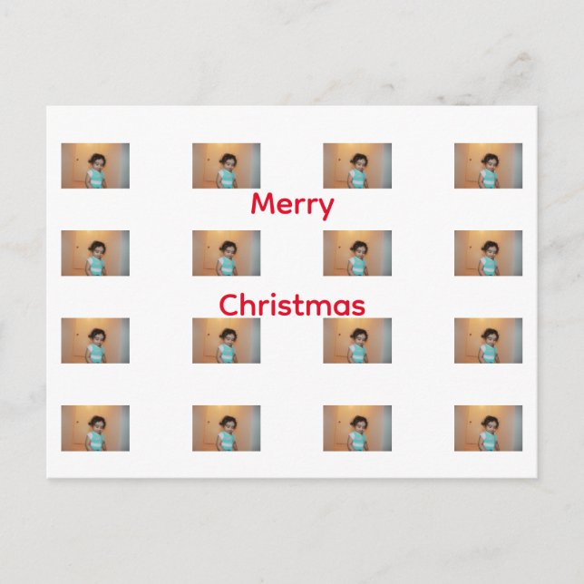 Cartão Postal Merry Christmas Family Kids Baby Photo Template  (Frente)