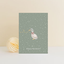 Cartão Postal Merry Christmas Happy Holidays Duck Card