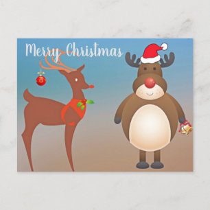Cartão Postal Merry Christmas Reindeer Wristlet Purse