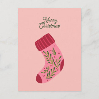 Cartão Postal Merry Christmas Stocking