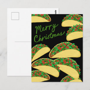 Cartão Postal MERRY CHRISTMAS Taco Avalanche Delicious Feriado
