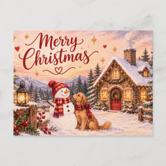 Cartão Postal Merry Christmas Winter Village Postcards