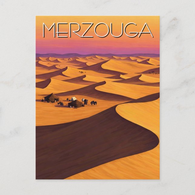 Cartão Postal Merzouga Marrocos Desert Viagem (Frente)
