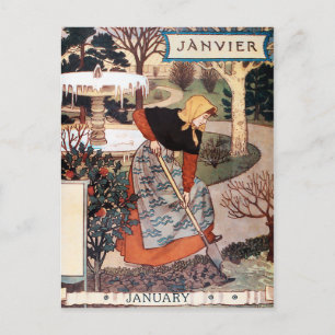 Cartão postal: Mês de Janeiro - Janvier