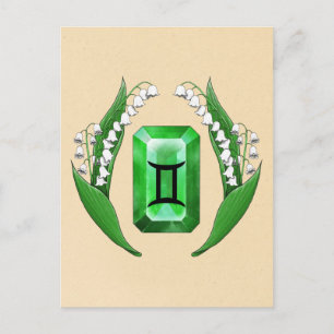 Cartão Postal Mês de Nascimento May Gemini