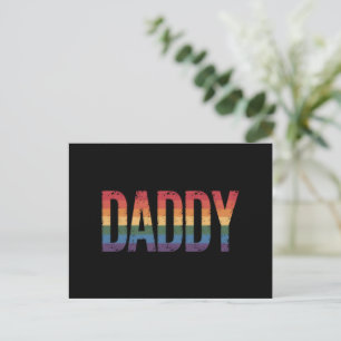Cartão Postal Mês do Orgulho Gay do Papai Dia dos Pais LGBTQ Arc