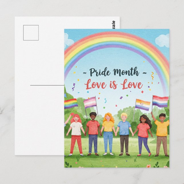 Cartão Postal "Mês do Orgulho - O amor é o amor" (Frente/Verso)