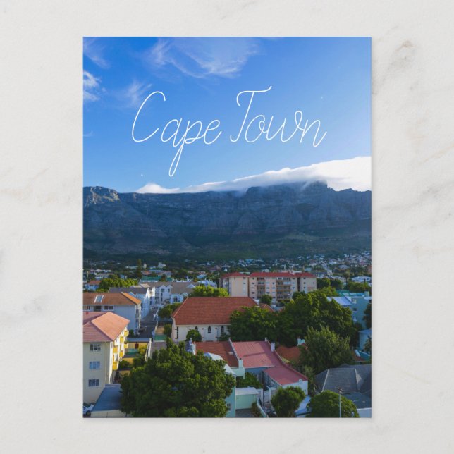 Cartão Postal Mesa da Cidade do Cabo Montanha África do Sul (Frente)