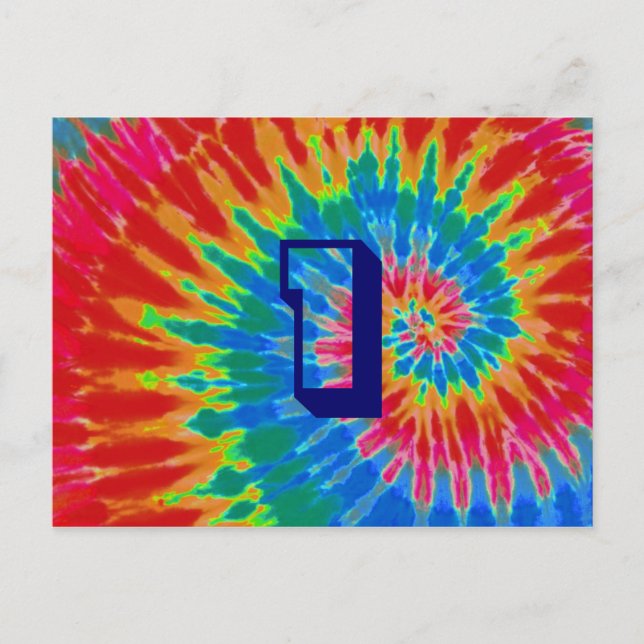 Cartão Postal Mesa De Casamento Spiral Tie Dye One (Frente)