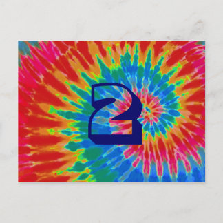 Cartão Postal Mesa Dois de Casamento Spiral Tie Dye